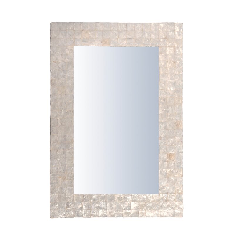 Beachcrest Home Square Shell Wall Mirror Reviews Wayfair